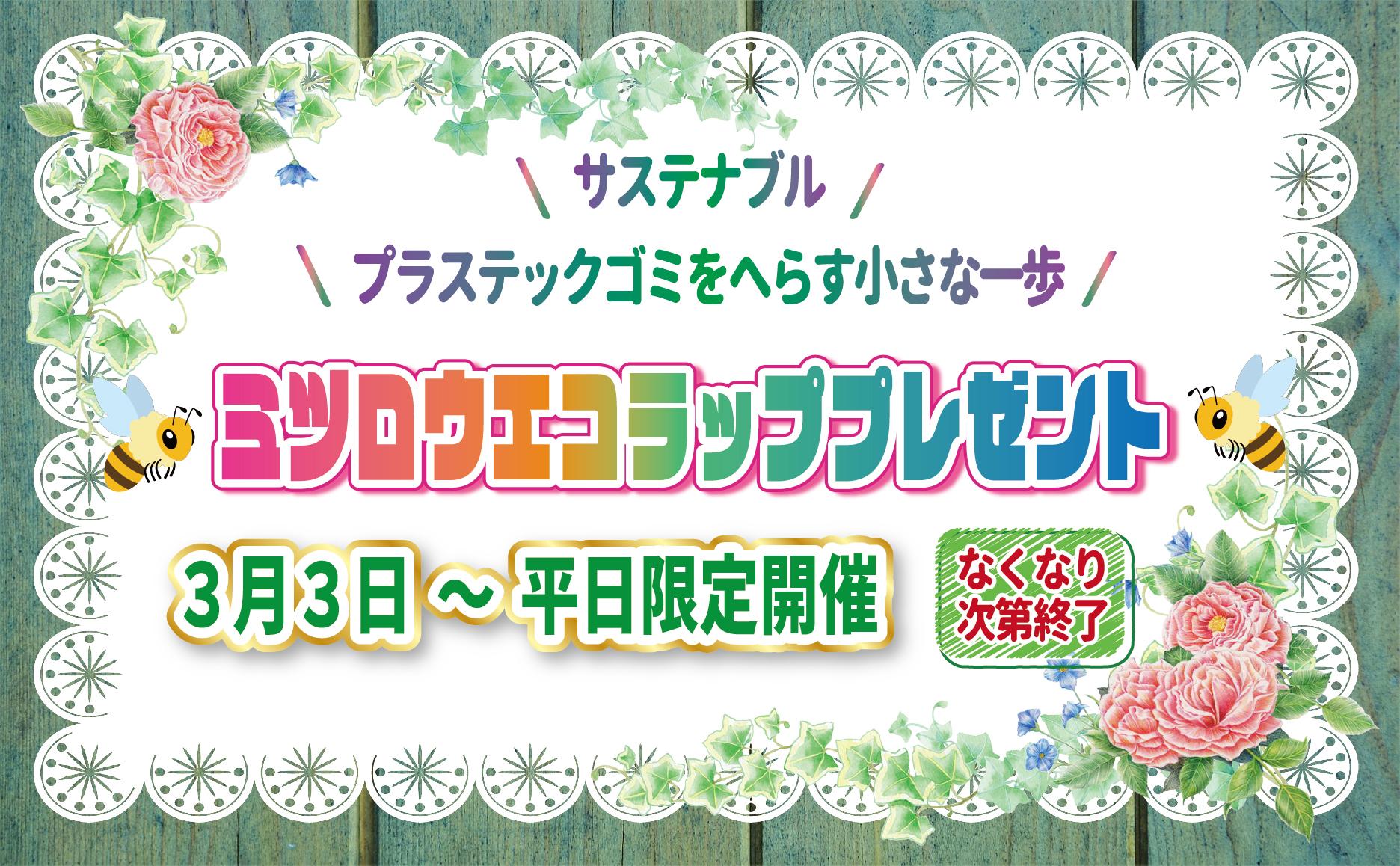 2025年3月3日(月曜日)～ ミツロウエコラッププレゼント最終回！