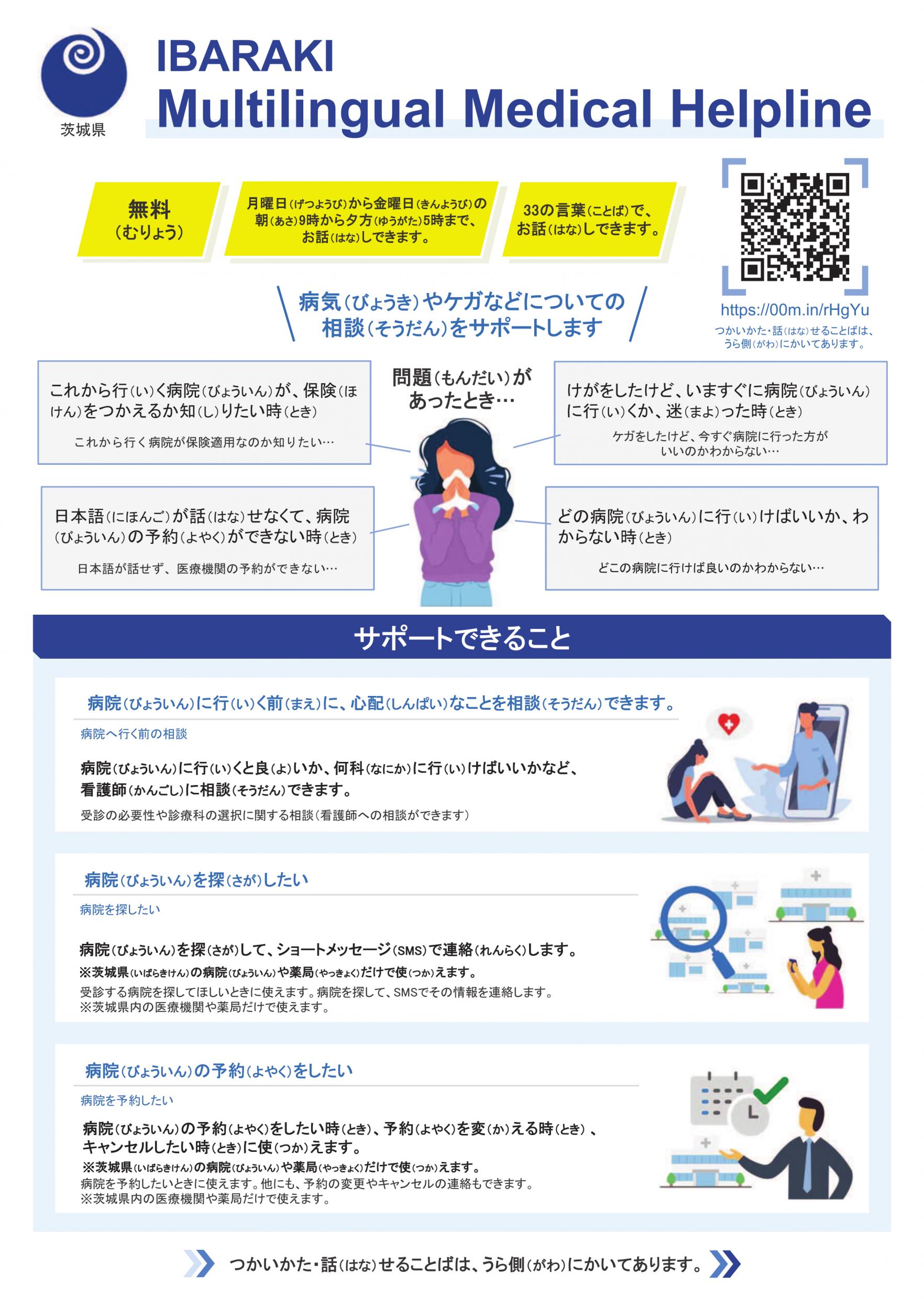 やさしい日本語チラシ表